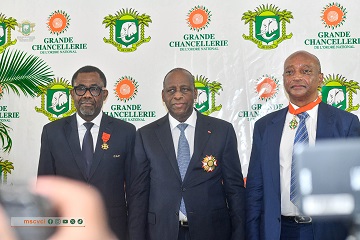 Côte d'Ivoire / Distinction : le Président et le Secrétaire Général de la Confédération Africaine de Football, distingués dans l'Ordre National